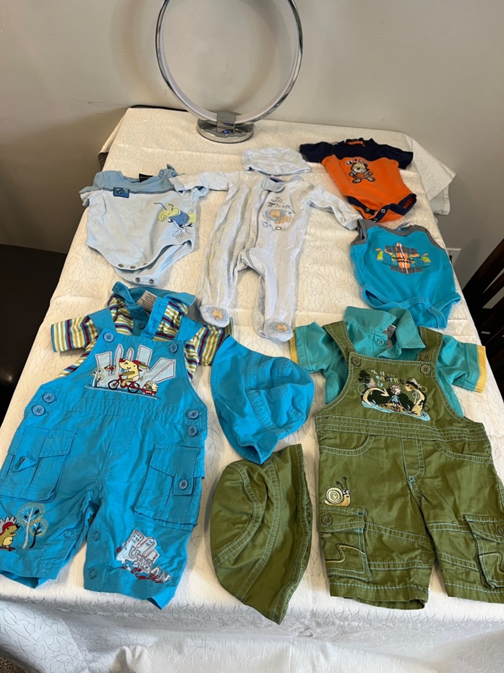 Bundle with Calin Caline Teal Polo with Olive Overalls Baby Set and more